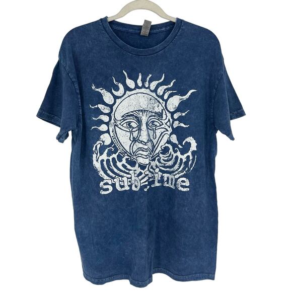 Sublime Crying Sun T-Shirt Blue Acid Wash Large NWOT - Picture 1 of 5